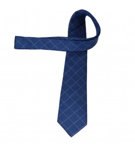 krawat jedwabny blue grid