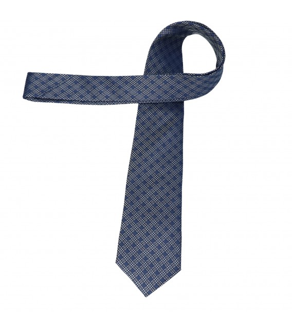 krawat jedwabny grey-blue chequer