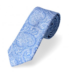 krawat błękitny paisley