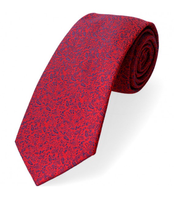 krawat czerwony drobny wzorek