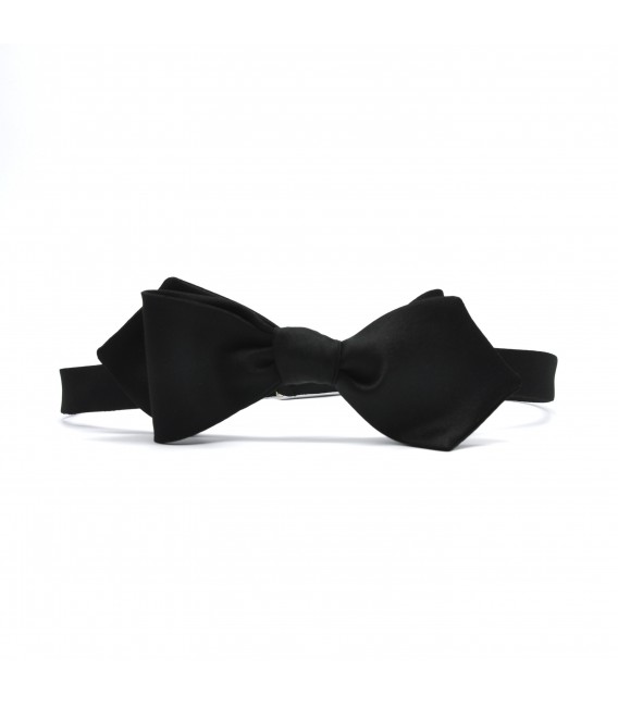 asymetric regulated black self-tie bow tie