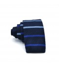 navy blue-blue knit tie