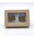 grid wooden cufflinks
