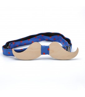 wooden bow tie moustache
